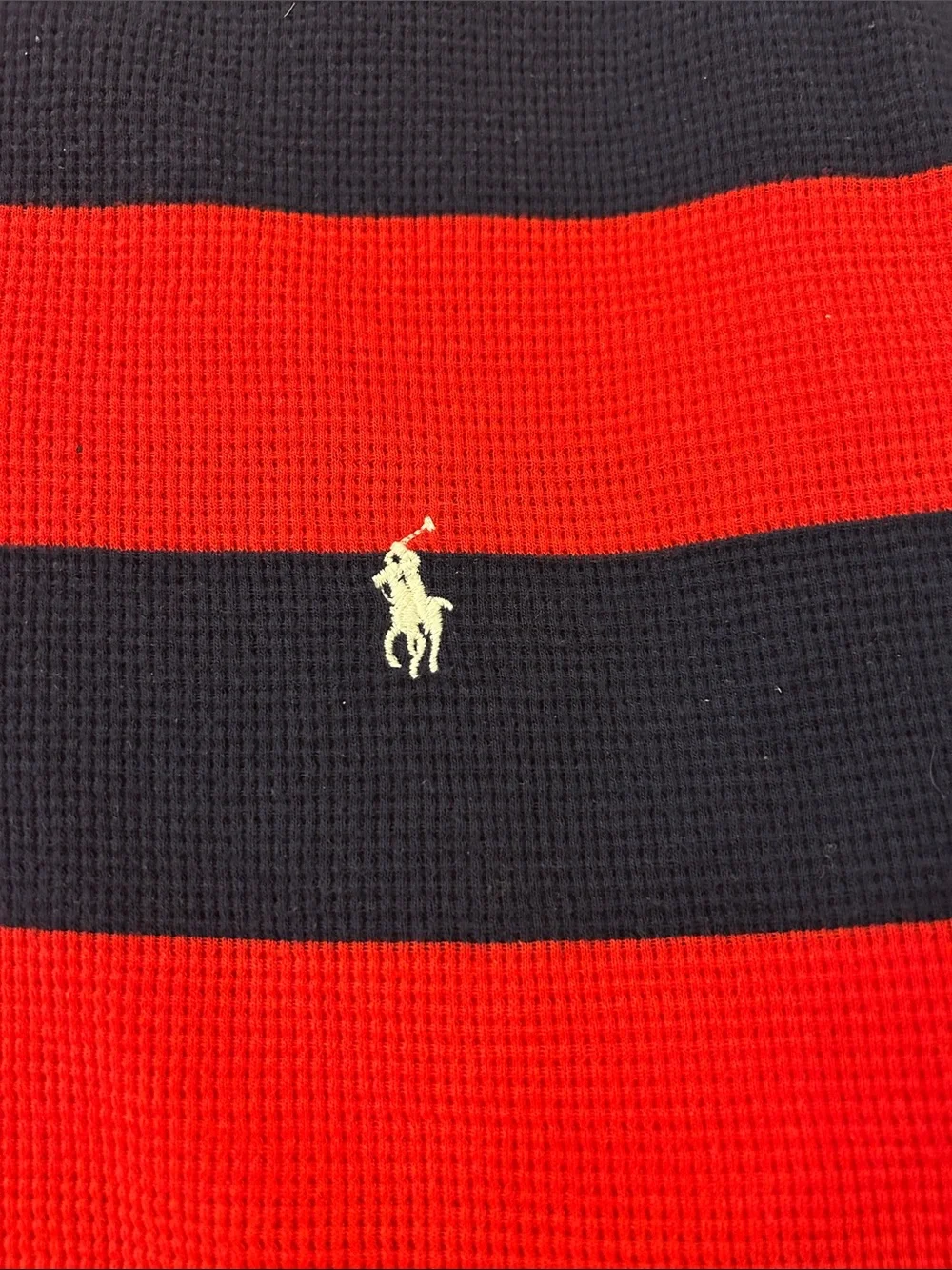 Polo by Ralph Lauren Red and Navy Striped Crewneck long sleeve shirt